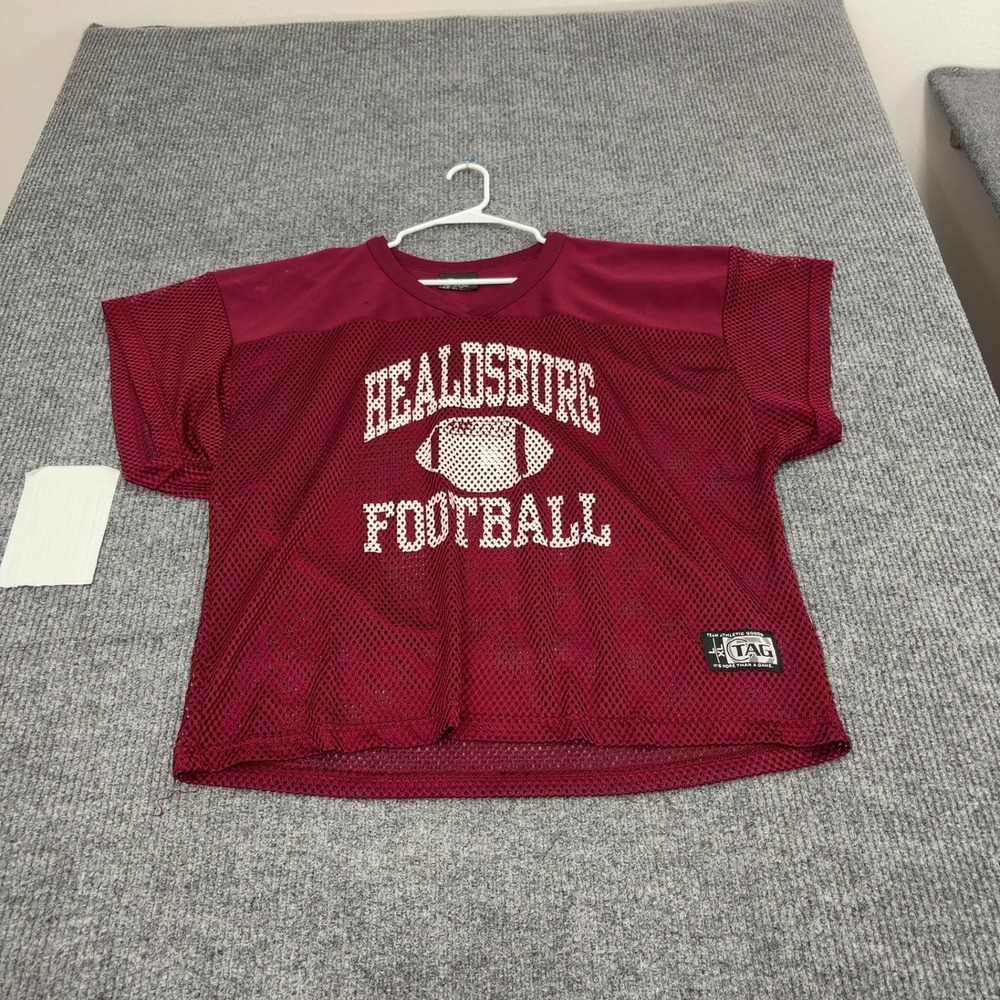 Healdsburg Football TAG Jersey Mens L-XL Maroon Polyester Mesh Lopez Vintage